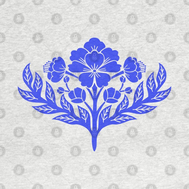 Bold blue floral damask by Jennifer Ladd